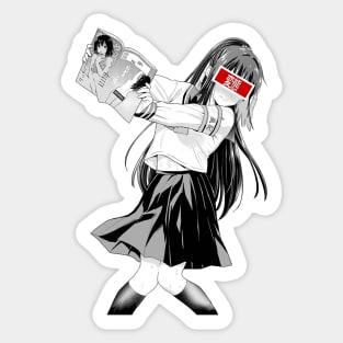 Sad Anime Otaku Japanese Girl - Waifu Material Ecchi Gift T-Shirt Sticker